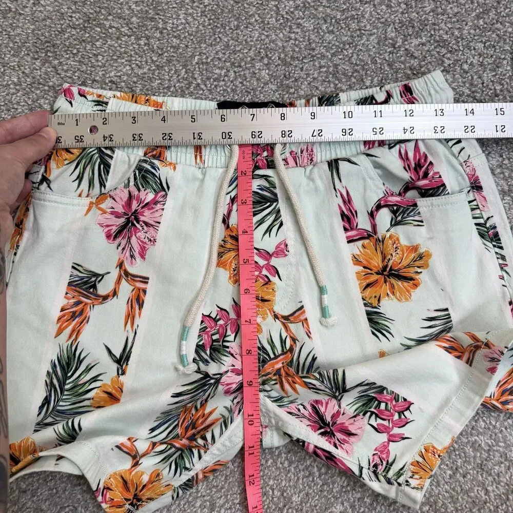 Good Vibes Shorts Mens Small Multicolor Floral Chino Beach Tropical Resortwear